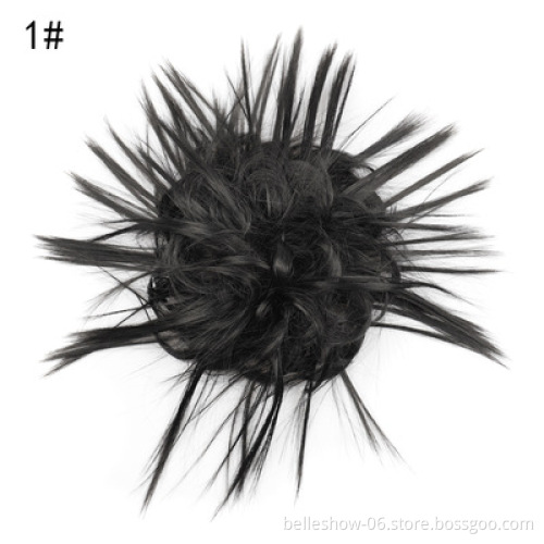 Xin Si Headwear accessories Synthetic curly elastic rubber band bun messy bun  wig bun